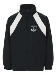 Navy/White Panel Track Jacket With Emb