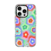 iPhone 16 Pro Clear Case MagSafe Compatible Acid Flowers