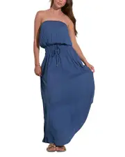 Elan Strapless Smocked Maxi Dress