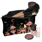 Polyester Cosmetic Bag Mushroom Print Toiletry Bag Travel Storage Bag
