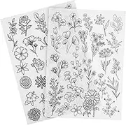 PLAFOPE Floral Embroidery Stencils Water Soluble Stabilizer Sheets for Fashionable Clothing Patterns