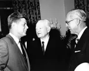 John F. Kennedy, Herbert Hoover and Joseph Kennedy Photo