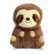 Aurora - Mini Brown Rolly Pet - 5" Seth Sloth - Round Stuffed Animal