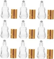 VICASKY 10PCS Refillable Roller Bottles Essential Oil Gourd Massage Bottles for Skin Care Perfume and Travel Compact and Durable Design Easy Application with Roller Top