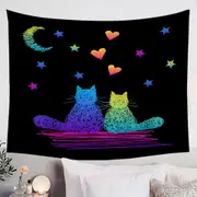 Romantic Cats Artistic Drawing Tapestry