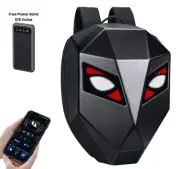 LED Iron Man Backpack Motorcycle Helmet Bag Waterproof Digital Light Hard Shell