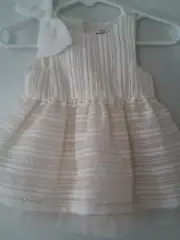 Girls Holliday Dress Size 0-3 Months Cat Jack Ivory Gold Tone Sequined Striped