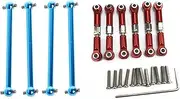 KANGYEBAIHUODIAN Fit for 6Pcs Adjustable Metal Linkage Pull Rod Front/Rear Servo Link with 4Pcs Upgrade F/R Metal Dogbone A959-07