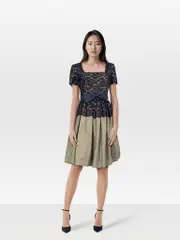Floral Lace & Gingham Dress