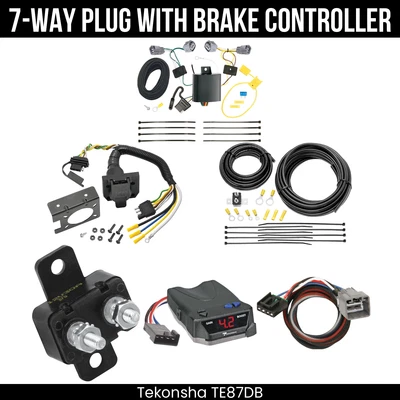 Tekonsha 7-Way Trailer Wiring Harness + Brake Control For 14-18 Jeep Cherokee
