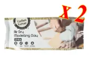2 pks Air Dry Self Hardening Modelling Clay Block White 500g Each New Arts Craft