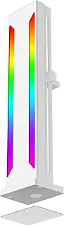 GPU Support Bracket with Light, Aluminium Alloy Graphics Card GPU Support Bracket with Magnet Non Slip Sheet, Sliding Adjustable GPU Holder for Desktop Graphic Card (White)
