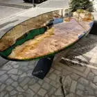 New Oval Shape Epoxy Resin Dining Coffee Table Top Hallway Decor Christmas Gift
