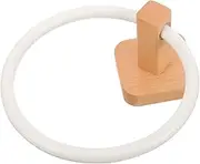 HOMSFOU Bathroom Towel Ring Wooden Hand Towel Holder Dish Towel -Mounted Towel Storage Elegant Design
