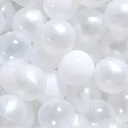 N+A White Balls for Ball Pit with Clear Balls for Baby Ball Pit, for Boys Girls Toddlers Play Tent, 100 Coun