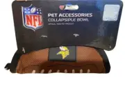 NFL Minnesota Vikings Pets Collapsible Dog Travel Bowl New w/tag