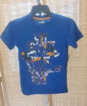 And1 Basketball Shirt Boys Size Small 6 7 Blue Cut Above Short Sleeve Graphic