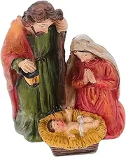 KITANDOVE Resin Craft Decor Nativity Set Christmas Village Statue Jesus Adornment Nativity Figurine Jesus Figurine Decorative Item