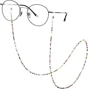 [Garneck] 2pcs Handmade Colorful Beads Eyeglass Strap Neck Cord Non Slip Eyewear Retainer Chain for Sunglasses and Glasses Fashionable Eyeglass Holder for Men and Women
