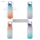 2L Water Bottle Motivational Drink Flask with Time Marking Sports Gym Camping