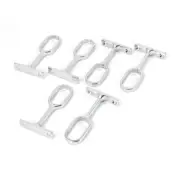 Clothes Closet Rod Flange Holder Support Bracket 6PCS for 30mm x 16mm Oval Pipe