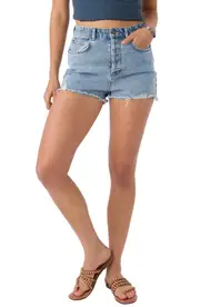 O'Neill Lanisa Fray Hem Denim Shorts in Drifter at Nordstrom, Size 25
