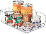 InterDesign Linus Divided Refrigerator, Freezer, Pantry Storage Organizer Bins for Kitchen, Clear