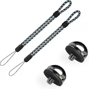 JUNART 1/4 inch Camera Mounting Screws, Camera Screws Plus Wrist Straps, Stainless Steel Tripod Quick-Release Screws, Suitable for Selfie Sticks, Tripods, Digital SLR Cameras, Gimbals(2 Sets)