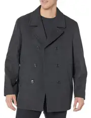 Ben Sherman Men's Boris Peacoat Jacket Charcoal Size XXL