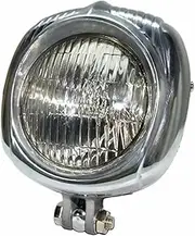 Motorcycle Headlights For Softail For Roadking For Cafe For Racer For Bobber For Chopper 4.5" 10mm Bolt Motorcycle Polish Headlight Retro Head Light Headlight Motorcycle(Clear)