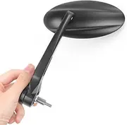 KiWAV Ultra Black Motorbike Bar End Mirrors Heavy Weight Compatible for BMW with OEM M12 Threaded Handlebar Sold as Pair