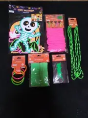 OMG halloween totally 80's retro neon costume accessorie lot GAG ME WITH A SPOON