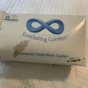 Everlasting Comfort Memory Foam Lumbar Support Back Cushion - Black Open Box