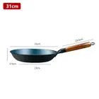 Iron Frying Pan 27/31Cm Flat Bottom Skillet Uncoated Iron Wok Non-Stick Steak Om