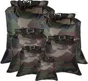 [Generic] 6 PCS Bag Dry Sack for Drifting Boating Floating Kayaking B Multicolor77 Camouflage-6pcs