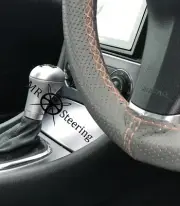 GREY PERFORATED LEATHER STEERING WHEEL COVER BEIGE DOUBLE ST FOR PEUGEOT 307 01+ (for: Peugeot)
