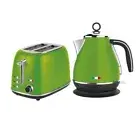 Vintage Electric Kettle & 2 Slice Toaster SET Combo Stainless Steel Lime Green