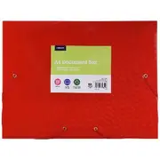 J.Burrows Recycled A4 Document Box Elastic Closure Red
