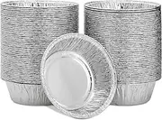 Juvale 100 Pack Mini Individual Pot Pie Pans, Round Disposable Aluminum Tins for Small Business, Catering, Baking, and Cafes (5 in)