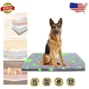 Glow-in-the-Dark Large Dog Crate Mat 42"x28" - Anti-Slip & Removable Cover