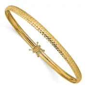 14k Yellow Gold Polished D/C Flexible Bangle