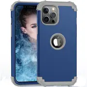 MCC Impact iPhone 12 Pro Shockproof 3in1 Rugged Case Cover Apple 12Pro [Dark Blue]