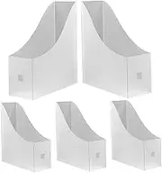 jojofuny 5Pcs Transparent Vertical File Organizer Classroom Office Storage Box for Documents Letters and Folders Creative Desktop Design Convenient and Practical