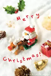 Kawada Nanoblock Postcard Christmas Card Santa and Reindeer NP060 (Free Ship)
