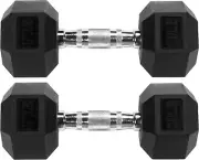 Hex Dumbbells Rubber Coated Hand Weights for Fitness, Multiple Sizes