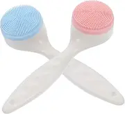 OATIPHO 2PCS Face Brush Manual Facial Cleansing Brush with Non Slip Grip Gentle Massage for All Skin Types for Women and Teens Random Random Color