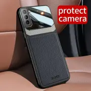 For Samsung S24 Ultra S22 S23 FE Note 20 Luxury Leather Hybrid Rubber Case Cover