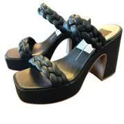Dolce Vita Wiley Chunky Platform Braided Strap Slip On Heels NEW Size 8