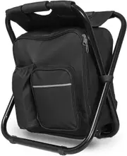 Backpack Cooler Chair ,Portable Folding Seat Stool, Lightweight Fishing Stool Outdoor Gear for Camping, Travel, Hiking, Beach, Picnic,400 LBS Capacity(Black)