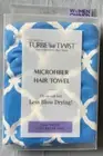 The Original Turbie Twist Microfiber Hair Towel Blue & White NEW * See Note